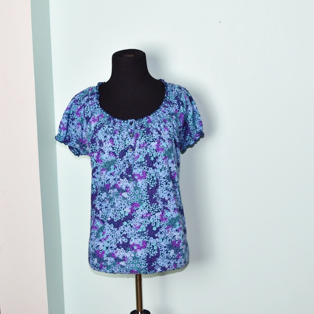 Beautiful Blue Floral Print Blouse